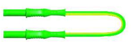 2074-200-JV | Cordon de liaison de masse jaune / vert, longueur 2 m 