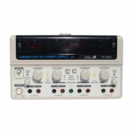 FI1433-2 | Alimentation numérique 4 voies 2x [30 V / 3 A], 5,2 V / 1 A, 15 V / 1 A fixe, puissance 200 W