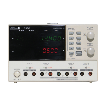 FI1543 | Alimentation prog. quadruple programmables, 2x[30 V / 3 A], 5 V / 1 A, 10 V / 1 A, puissance 195 W